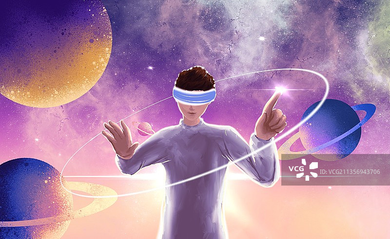 未来人物科幻插画图片素材