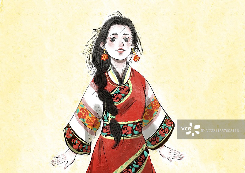 云南少女图片素材