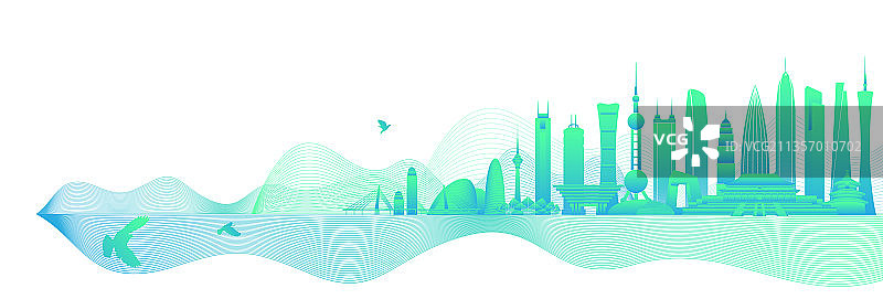 绿色环保城市插画图片素材