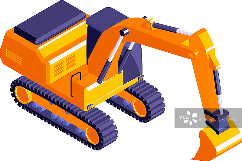 道路施工挖掘机合成图图片素材
