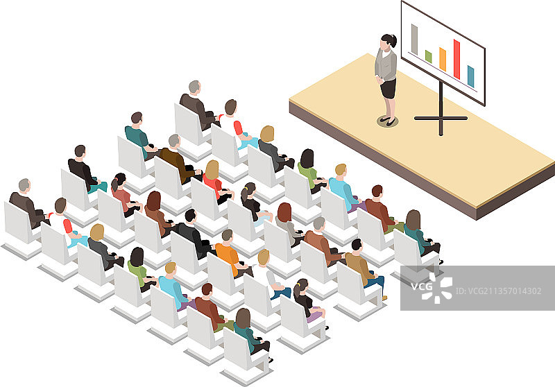 会议演讲2.5D图图片素材