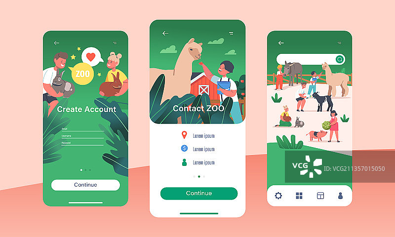 儿童参观动物园手机应用页面图片素材