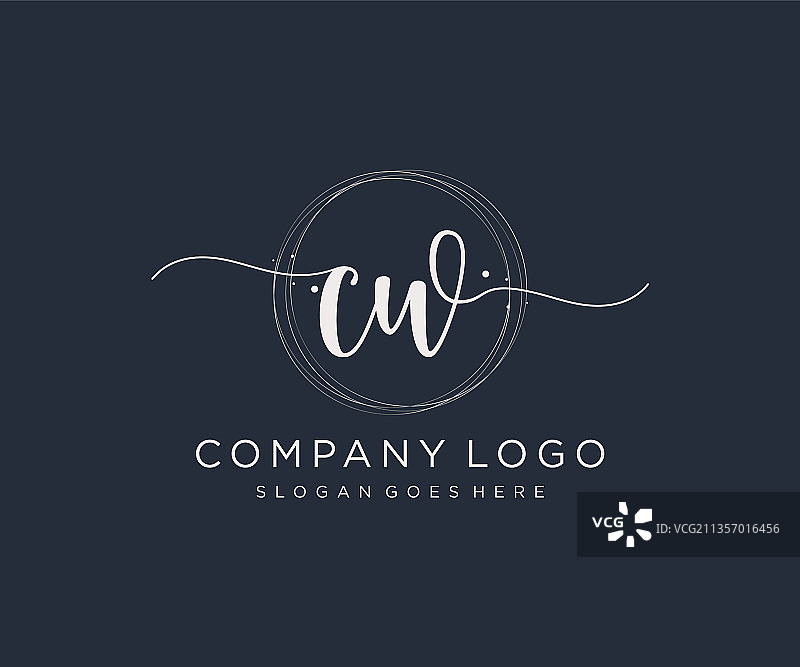 自然沙龙CW女性化标志图片素材