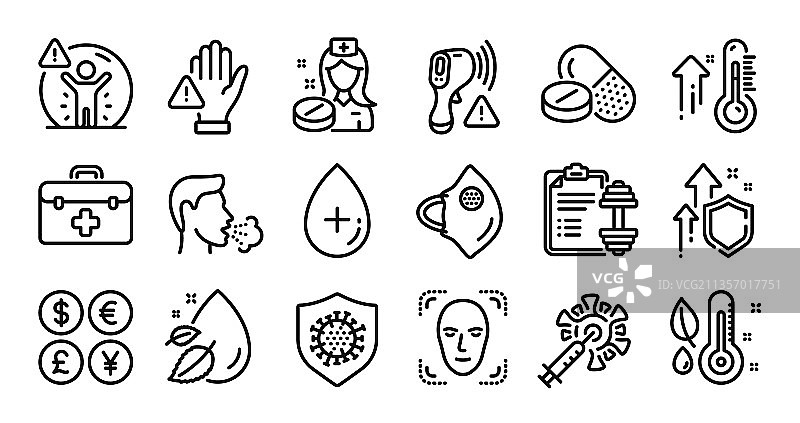 电子体温计、医药用品与哑铃图片素材