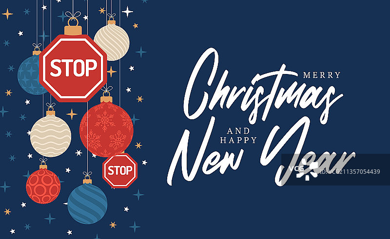 圣诞节道路停车标志卡片图片素材