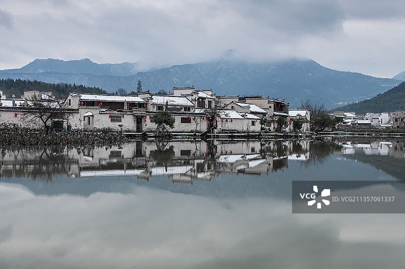 雪后宏村图片素材