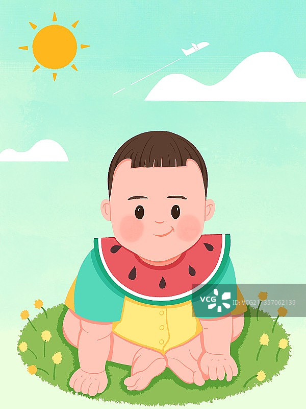 小宝贝学会坐啦图片素材