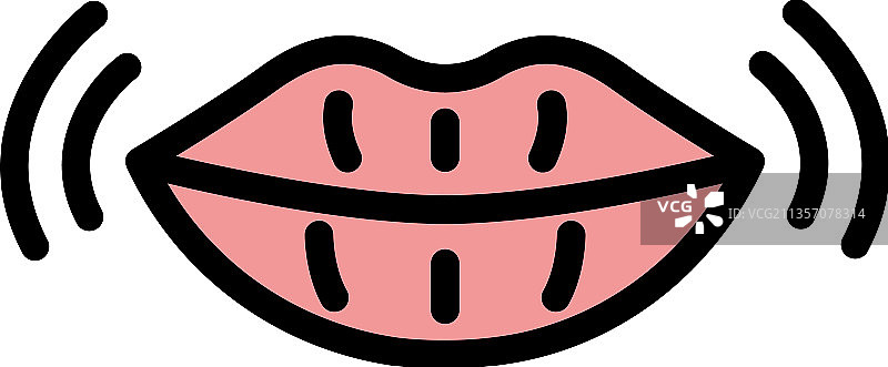 嘴唇皱纹彩色轮廓图标图片素材