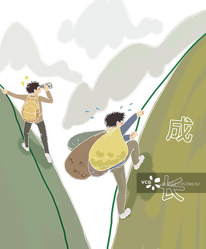 攀登成长的山图片素材