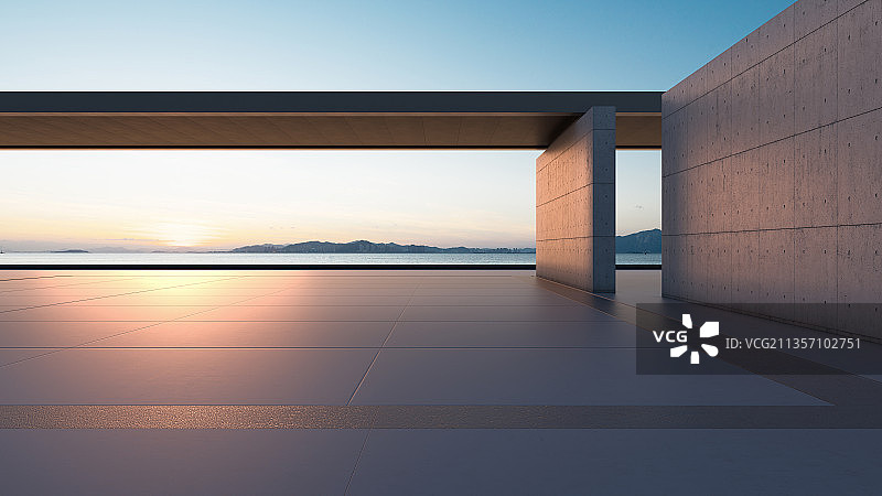 三维渲染的人造空间别墅汽车背景图图片素材