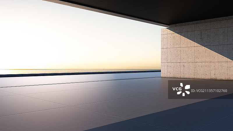 三维渲染的人造空间别墅汽车背景图图片素材