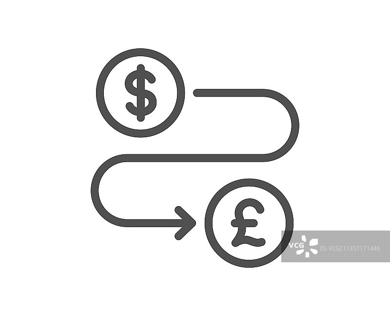 现金兑换汇款线性图标图片素材