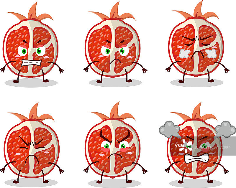 卡通石榴切片图片素材