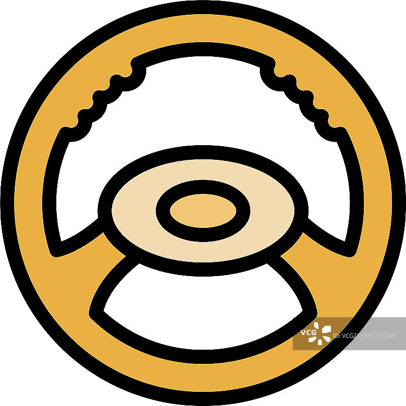 汽车方向盘彩色轮廓图标图片素材