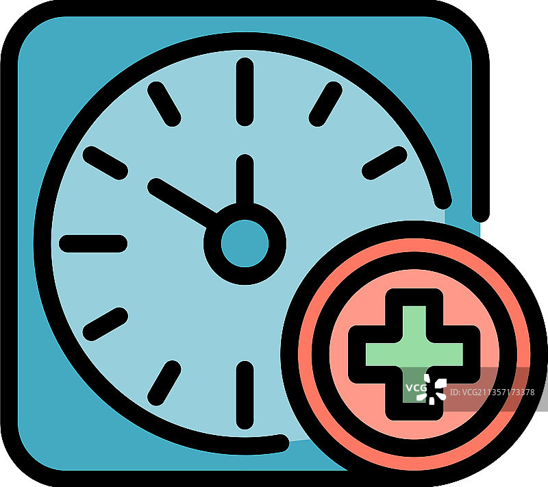 健康时间图标彩色轮廓图片素材