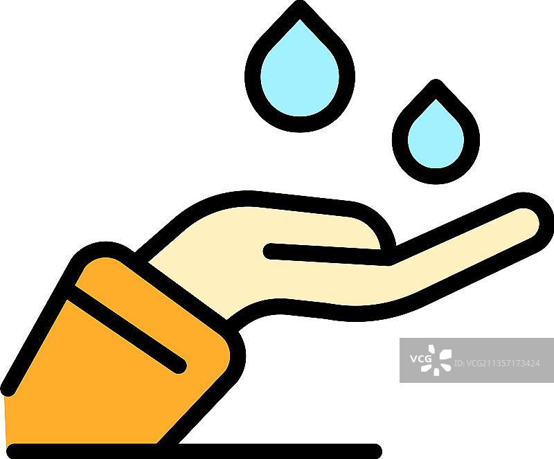 自我护理水滴彩色轮廓图标图片素材