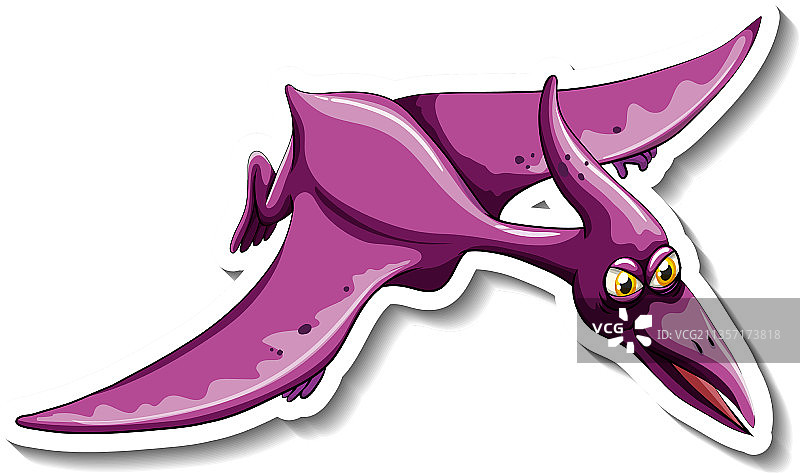 卡通翼龙恐龙贴纸图片素材