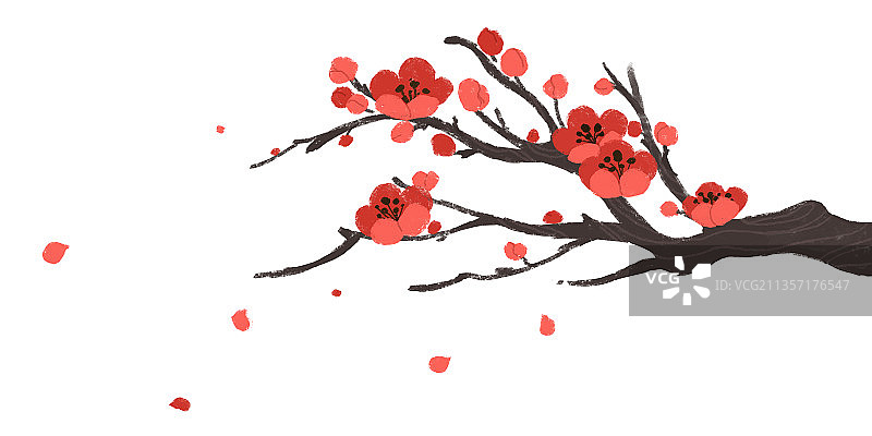 春节插画梅花图片素材