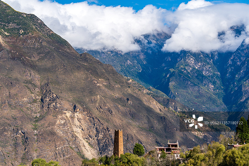 甲居藏寨风光图片素材