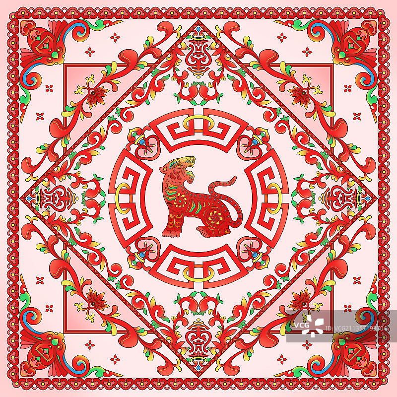 虎年丝巾文创图片素材