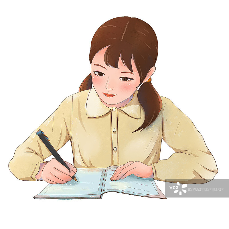 写作业的学生元素图片素材