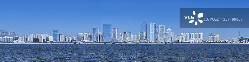青岛西海岸新区唐岛湾全貌图片素材