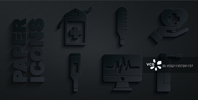 带心电图的心脏十字医疗显示器图片素材