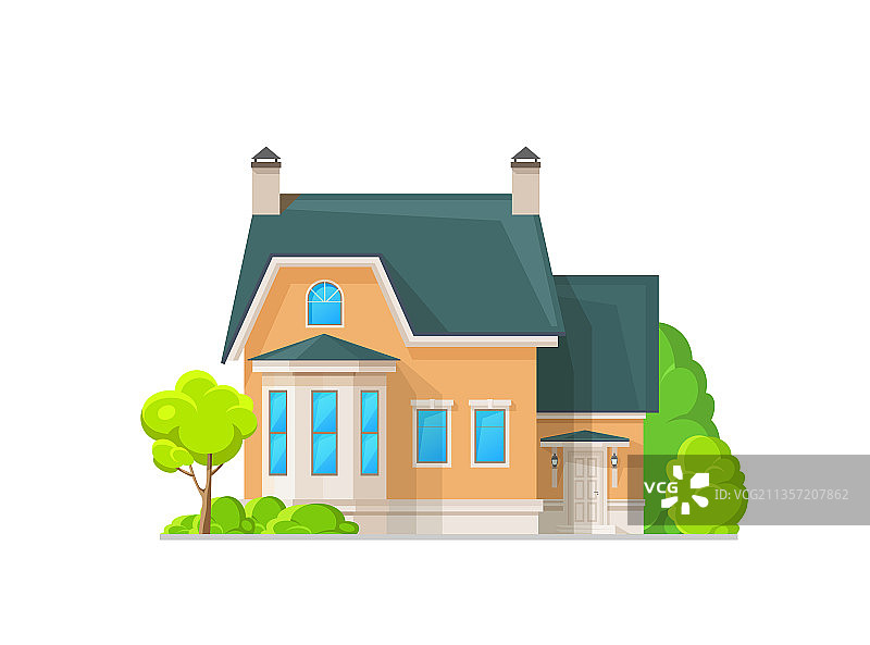 住宅区双层房屋建筑图片素材