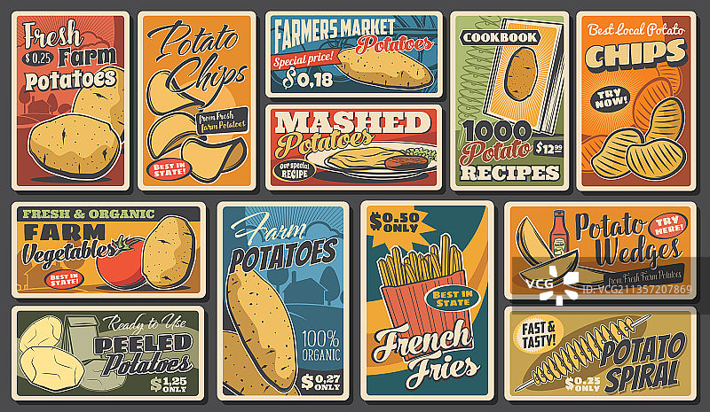 马铃薯食品：薯条、薯角、薯片图片素材