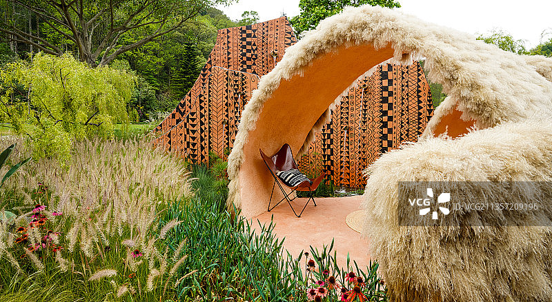 田园芦苇小屋图片素材
