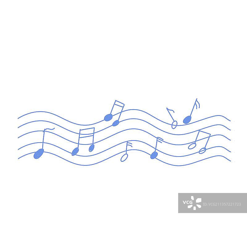 蓝色音乐五线谱图片素材