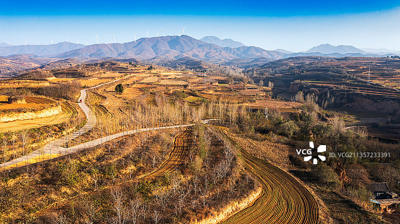 冬日梯田风光图片素材