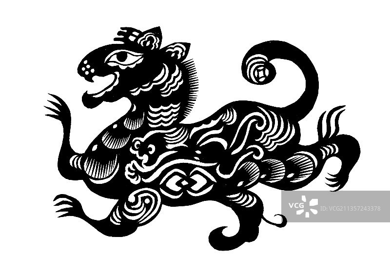 剪纸虎图片素材
