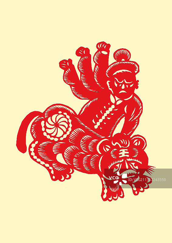 剪纸武松打虎图片素材
