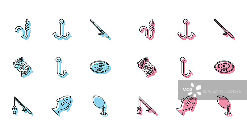 鱼竿、鱼钩、鱼饵图片素材