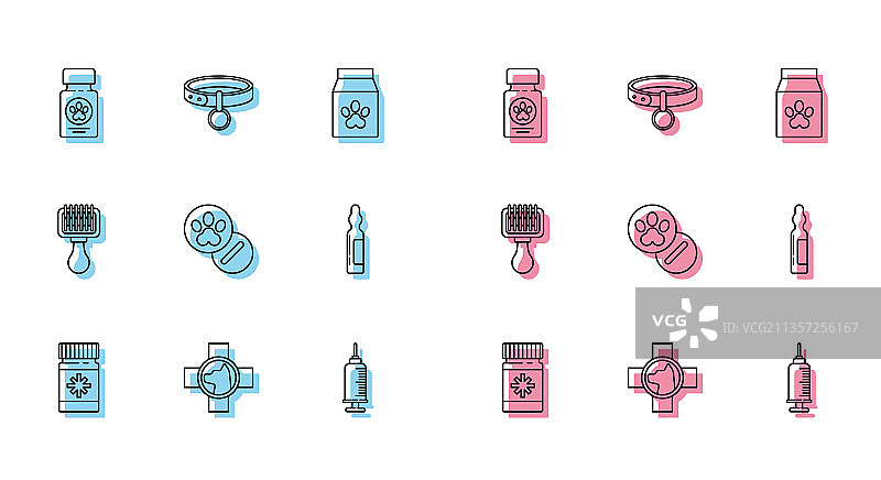 宠物狗药品瓶和药丸兽医图片素材