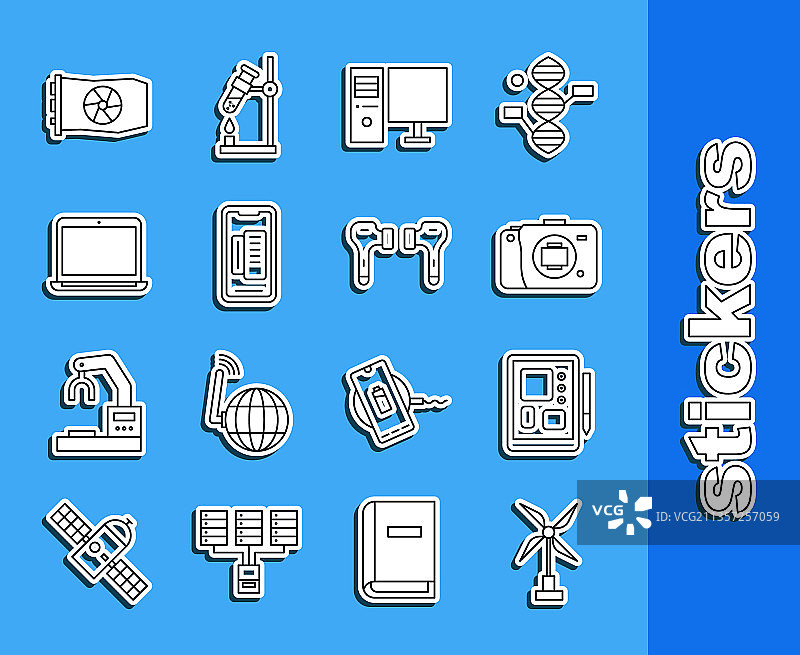 风力涡轮机、绘图板、无反光镜图案线条合集图片素材