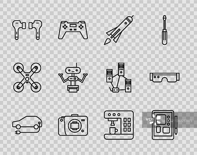 电动汽车绘图板火箭线条设计图片素材