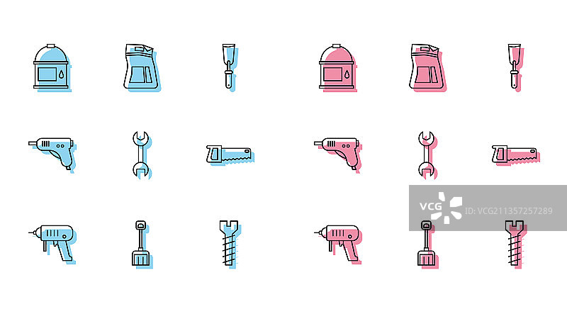 电动钻机雪铲工具套装图片素材