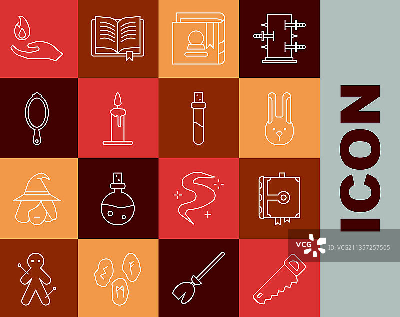 手锯、魔法书与兔子图片素材