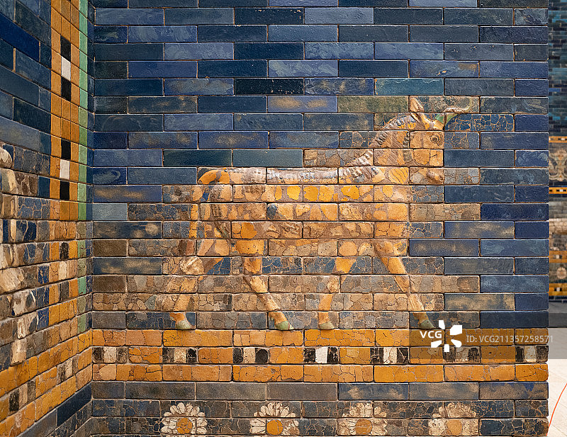 柏林佩加蒙博物馆古巴比伦伊什塔尔城门琉璃瓦原牛图片素材