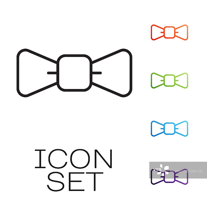 白色背景上的黑色领结图标图片素材