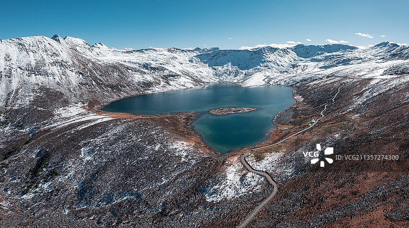 四川川西阿坝州金川县牛肝马肺海子冬季风光图片素材