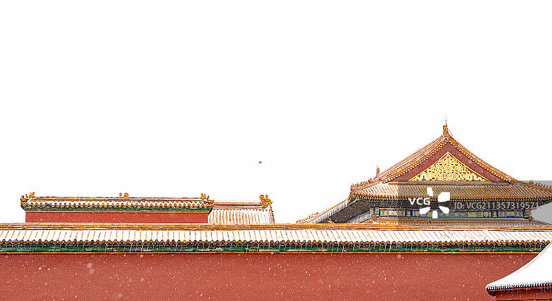 雪中的故宫图片素材