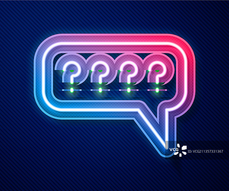 发光霓虹问号对话气泡图片素材
