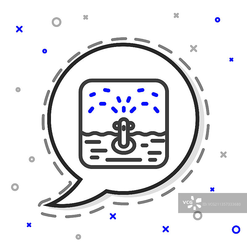 自动灌溉喷淋器线性图标图片素材