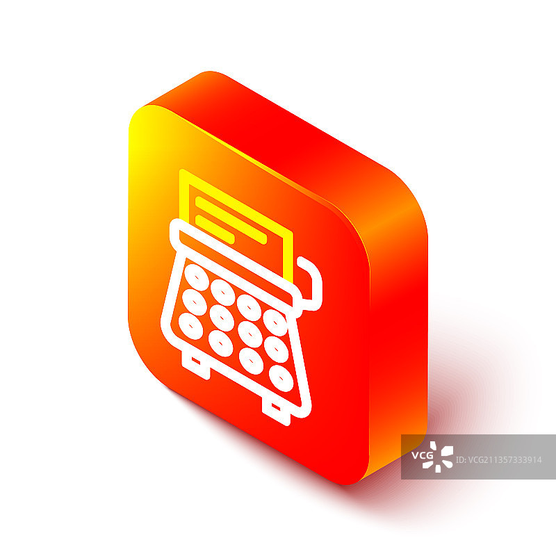 2.5D风格线性复古打字机和纸张图片素材