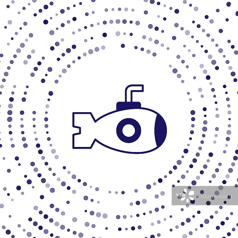 白色背景上的蓝色潜水艇图标图片素材