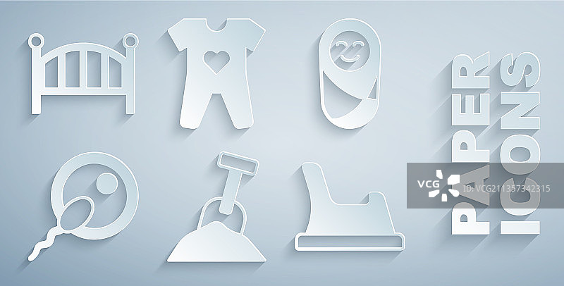 带沙子和铲子的沙箱新生婴儿图片素材