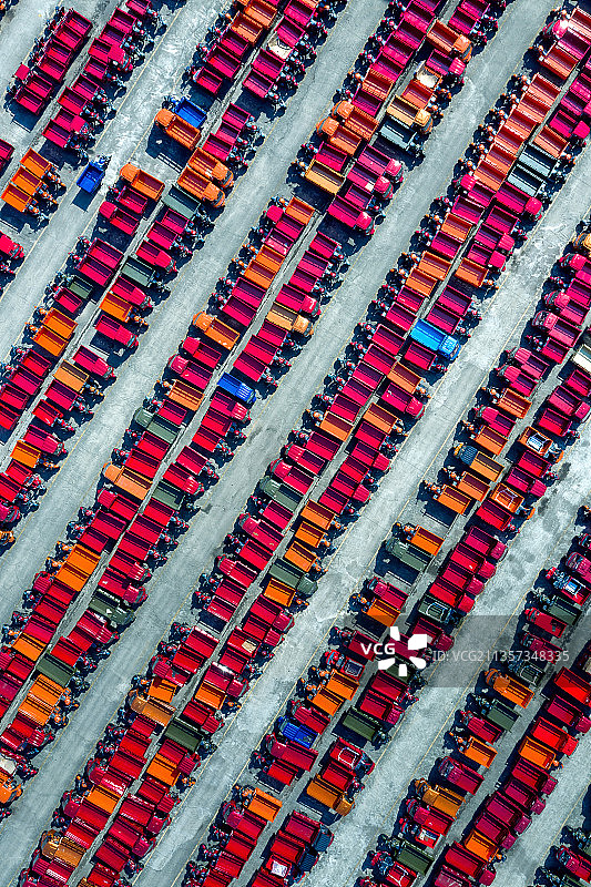 重庆三轮车货场停放有序图片素材